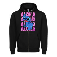 Black aloha stitch Zipper Hoodie - Zillion Design Studio
