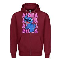 Burgundy aloha stitch Zipper Hoodie - Zillion Design Studio