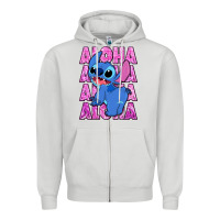 Dove Grey aloha stitch Zipper Hoodie - Zillion Design Studio