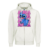 Oatmeal Heather aloha stitch Zipper Hoodie - Zillion Design Studio