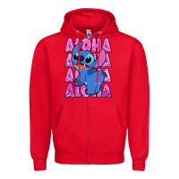 Red aloha stitch Zipper Hoodie - Zillion Design Studio