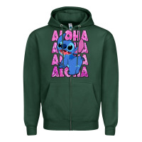 Sports Green aloha stitch Zipper Hoodie - Zillion Design Studio