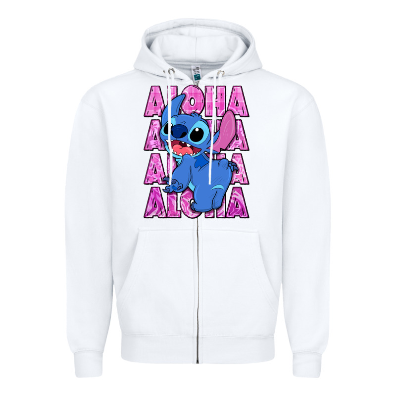 Aloha Stitch Zipper Hoodie by Zillion Design Studio | Teevron