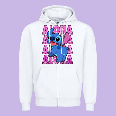 Aloha Stitch Zipper Hoodie Designed By Zillion Design Studio