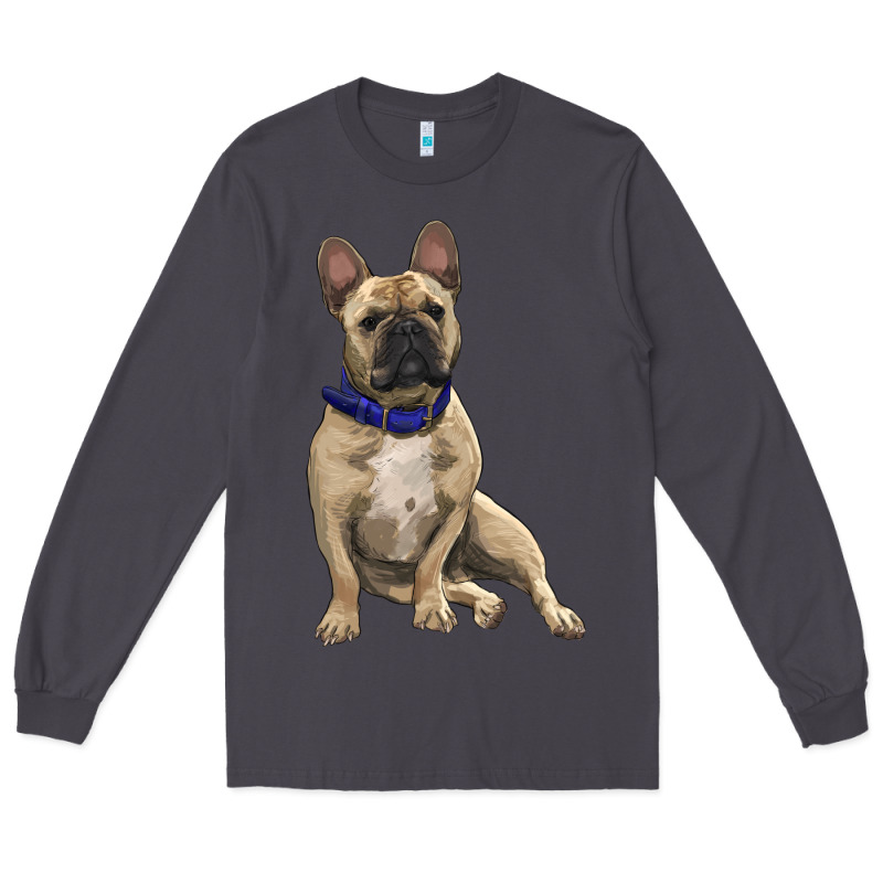 French Bulldog With Royal Blue Long Sleeve Tee by RanaPortraitStore | Teevron