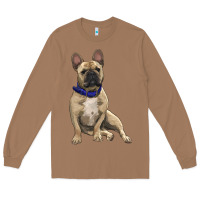 Toasted Coconut french bulldog with royal blue Long Sleeve Tee - RanaPortraitStore