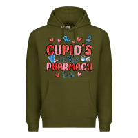 Army Green cupid's favorite pharmacy tech Premium Hoodie - MaliasSmallBusiness