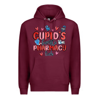 Burgundy cupid's favorite pharmacy tech Premium Hoodie - MaliasSmallBusiness