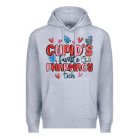 Heather Grey cupid's favorite pharmacy tech Premium Hoodie - MaliasSmallBusiness