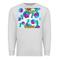 Dove Grey seahorse and sea shell seamless pattern Premium Sweatshirt - BundleAndBundleShop