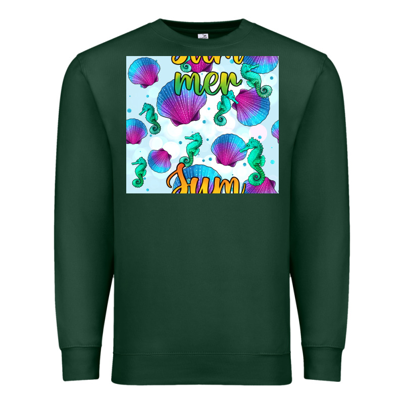 Seahorse And Sea Shell Seamless Pattern Premium Sweatshirt by BundleAndBundleShop | Teevron
