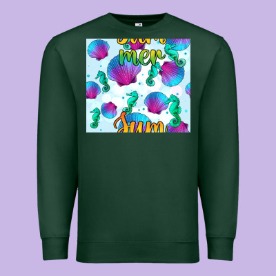 Seahorse And Sea Shell Seamless Pattern Premium Sweatshirt Designed By Bundleandbundleshop