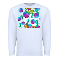 White seahorse and sea shell seamless pattern Premium Sweatshirt - BundleAndBundleShop