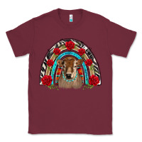 Burgundy brown baby cow floral rose rainbow Classic Tee - BarkalooDesign