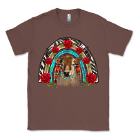 Chestnut brown baby cow floral rose rainbow Classic Tee - BarkalooDesign