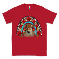 Red brown baby cow floral rose rainbow Classic Tee - BarkalooDesign