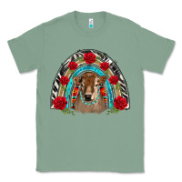 Sage brown baby cow floral rose rainbow Classic Tee - BarkalooDesign