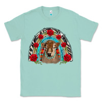 Seafoam brown baby cow floral rose rainbow Classic Tee - BarkalooDesign