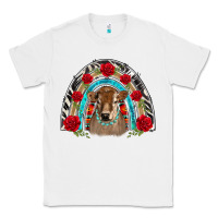 White brown baby cow floral rose rainbow Classic Tee - BarkalooDesign