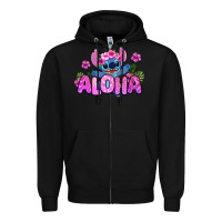 Black aloha summer stitch Zipper Hoodie - Zillion Design Studio