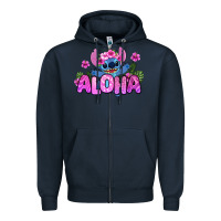 Navy aloha summer stitch Zipper Hoodie - Zillion Design Studio