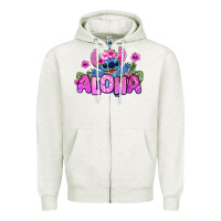 Oatmeal Heather aloha summer stitch Zipper Hoodie - Zillion Design Studio