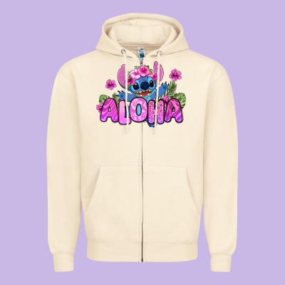 Aloha Summer Stitch Zipper Hoodie Designed By Zillion Design Studio