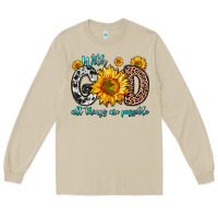 Mushroom with god all things are possible sunflower Long Sleeve Tee - Zillion Design Studio