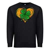 Black St. Patrick's Day Heart with Shamrock Premium Sweatshirt - Jasminsmagicworld