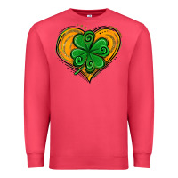 Cardinal St. Patrick's Day Heart with Shamrock Premium Sweatshirt - Jasminsmagicworld