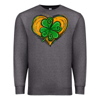 Charcoal Heather St. Patrick's Day Heart with Shamrock Premium Sweatshirt - Jasminsmagicworld