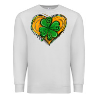 Dove Grey St. Patrick's Day Heart with Shamrock Premium Sweatshirt - Jasminsmagicworld