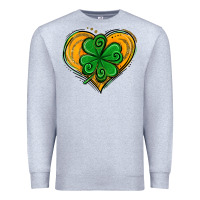 Heather Grey St. Patrick's Day Heart with Shamrock Premium Sweatshirt - Jasminsmagicworld