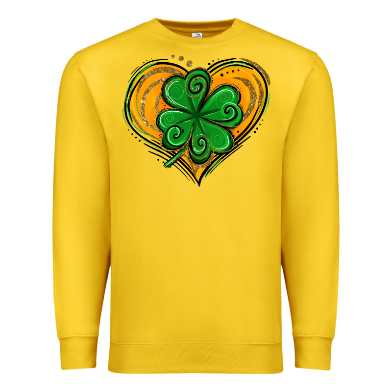 St. Patrick's Day Heart With Shamrock Premium Sweatshirt by Jasminsmagicworld | Teevron