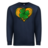 Navy St. Patrick's Day Heart with Shamrock Premium Sweatshirt - Jasminsmagicworld