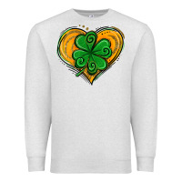 Oatmeal Heather St. Patrick's Day Heart with Shamrock Premium Sweatshirt - Jasminsmagicworld