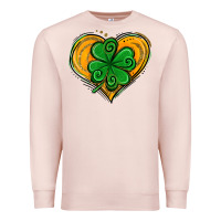 Pale Pink St. Patrick's Day Heart with Shamrock Premium Sweatshirt - Jasminsmagicworld
