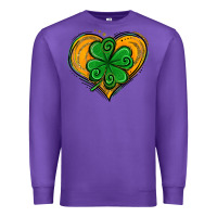 Purple St. Patrick's Day Heart with Shamrock Premium Sweatshirt - Jasminsmagicworld