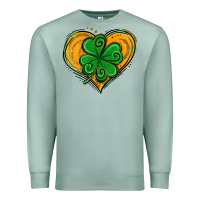 Seafoam St. Patrick's Day Heart with Shamrock Premium Sweatshirt - Jasminsmagicworld