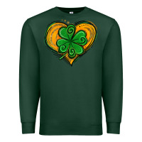 Sports Green St. Patrick's Day Heart with Shamrock Premium Sweatshirt - Jasminsmagicworld