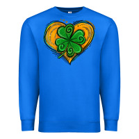 True Royal St. Patrick's Day Heart with Shamrock Premium Sweatshirt - Jasminsmagicworld