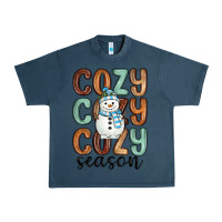 Midnight Navy cozy season snowman Urban Heavy Tee - MaliasSmallBusiness