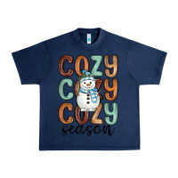 Navy cozy season snowman Urban Heavy Tee - MaliasSmallBusiness