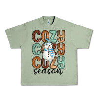 Oil Green cozy season snowman Urban Heavy Tee - MaliasSmallBusiness