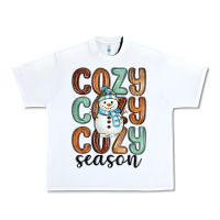 White cozy season snowman Urban Heavy Tee - MaliasSmallBusiness