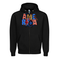 Black america lightning bolt Zipper Hoodie - Zillion Design Studio