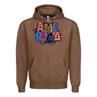 Chestnut america lightning bolt Zipper Hoodie - Zillion Design Studio