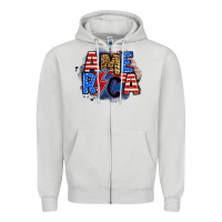 Dove Grey america lightning bolt Zipper Hoodie - Zillion Design Studio