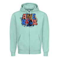 Seafoam america lightning bolt Zipper Hoodie - Zillion Design Studio
