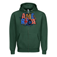 Sports Green america lightning bolt Zipper Hoodie - Zillion Design Studio
